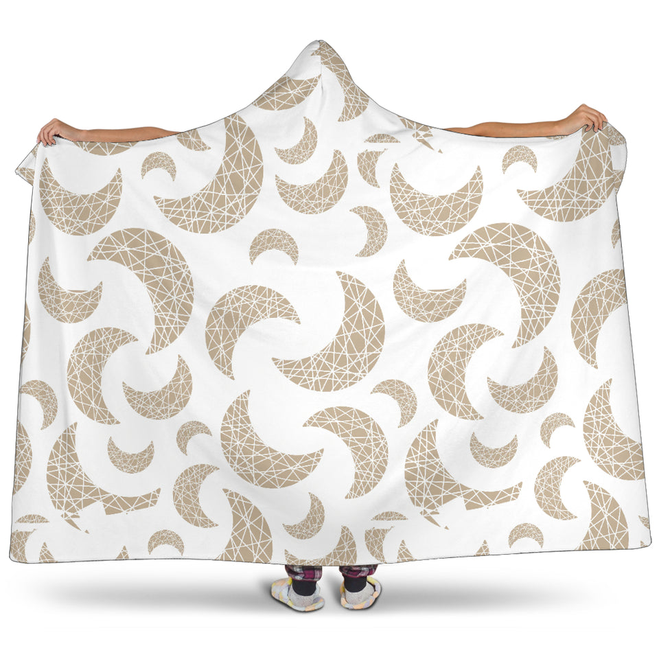 Cool Gold Moon Abstract Pattern Hooded Blanket