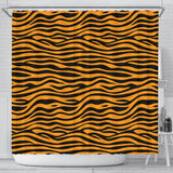 Bengal Tigers Skin Print Pattern Background Shower Curtain Fulfilled In US