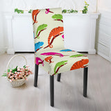 Colorful Chameleon Lizard Pattern Dining Chair Slipcover