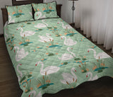 White swan lake pattern Quilt Bed Set