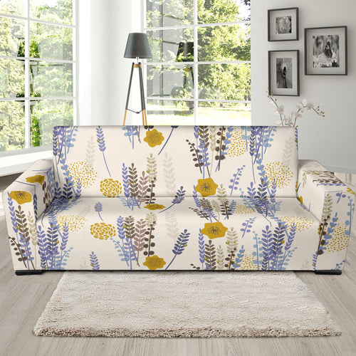 Lavender Modern Pattern Blackground Sofa Slipcover