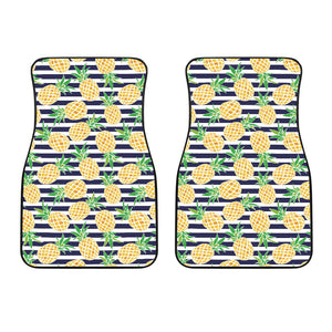 Pineapples Pattern Striped Background Front Car Mats