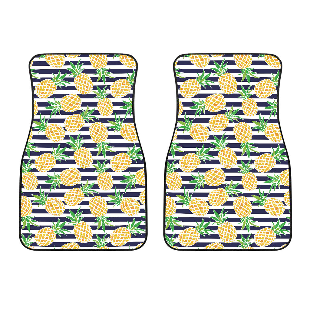 Pineapples Pattern Striped Background Front Car Mats