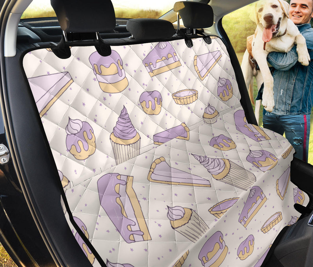 Cakes Pies Tarts Muffins And Eclairs Purple Blueberry Topping Pattern Dog Car Seat Covers