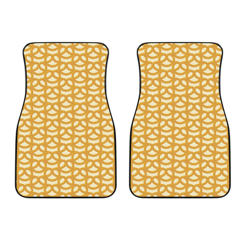 Pretzels Pattern Print Design 01 Front Car Mats