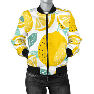 Lemon Design Pattern Women'S Bomber Jacket