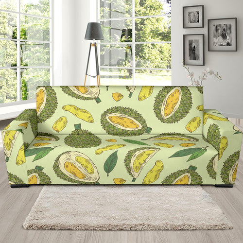 Durian Leaves Pattern Background Sofa Slipcover