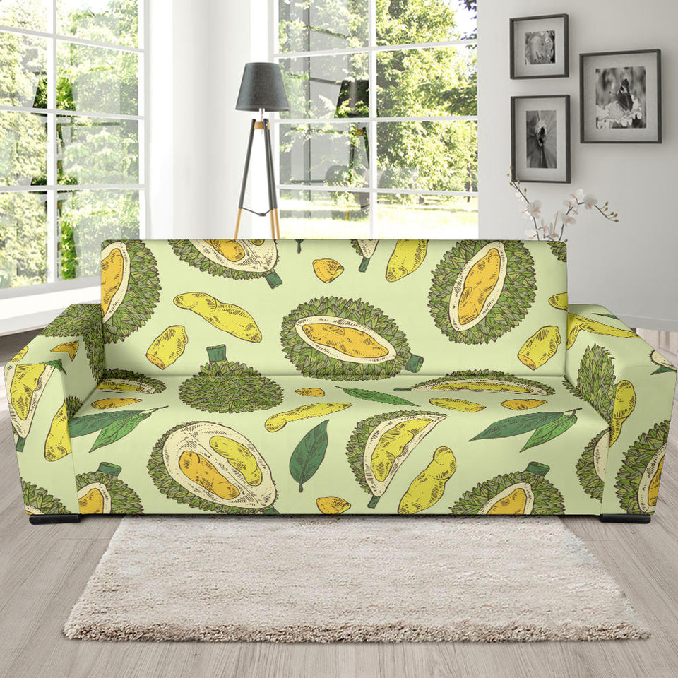 Durian Leaves Pattern Background Sofa Slipcover