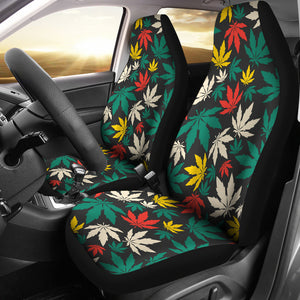 Canabis Marijuana Weed Pattern Print Design 02 Universal Fit Car Seat Covers