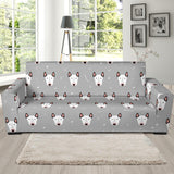 Bull Terrier Pattern Print Design 05 Sofa Slipcover