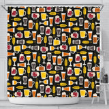Beer Type Pattern Shower Curtain Fulfilled In US