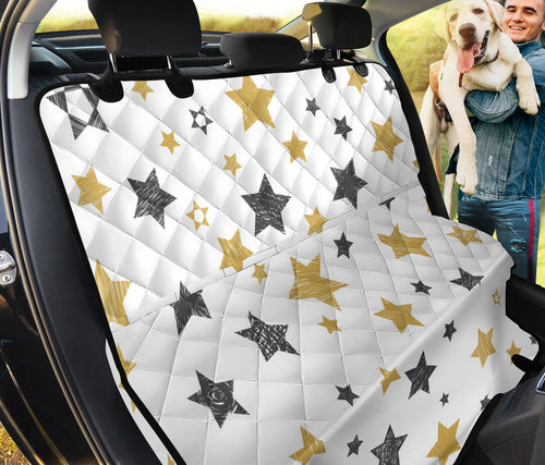 Hand Drawn Gold Black Star Pattern Dog Car Seat Covers