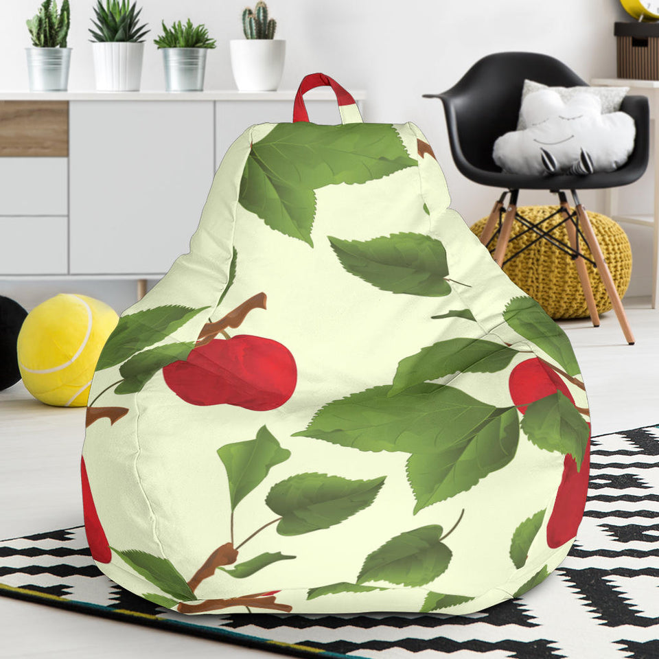 Red Apples Leaves Pattern Bean Bag Cover