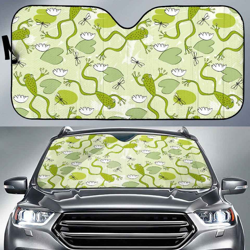 Cute Frog Dragonfly Pattern Car Sun Shade