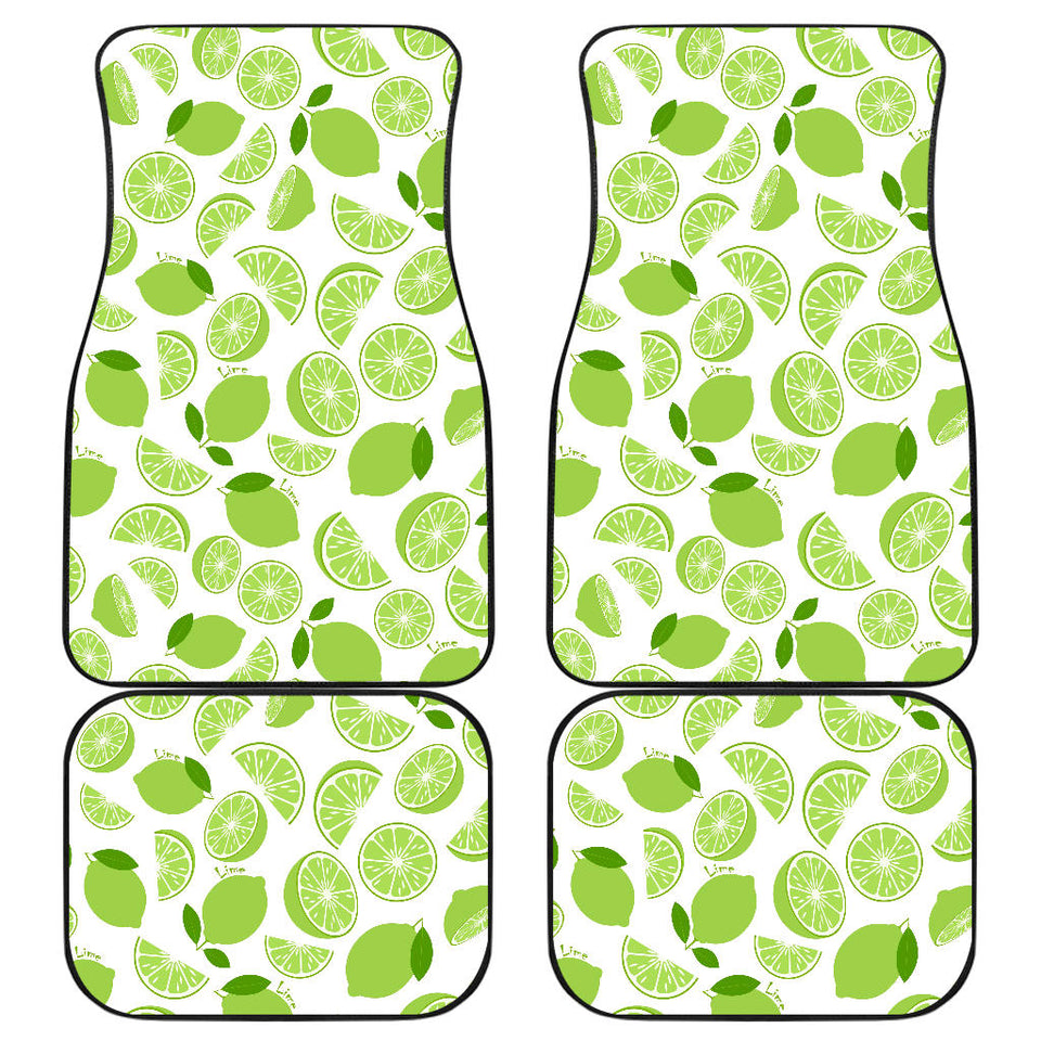 Lime Design Pattern Front And Back Car Mats