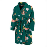 Kangaroo Leaves Pattern Men'S Bathrobe