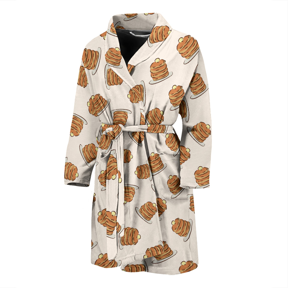 Pancake Pattern Print Design 01 Men's Bathrobe