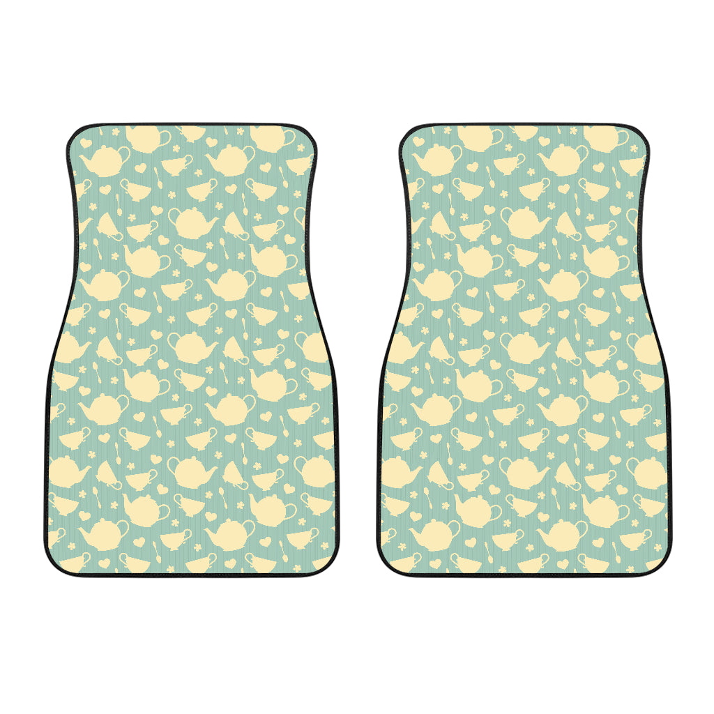 Tea pots Pattern Print Design 02 Front Car Mats