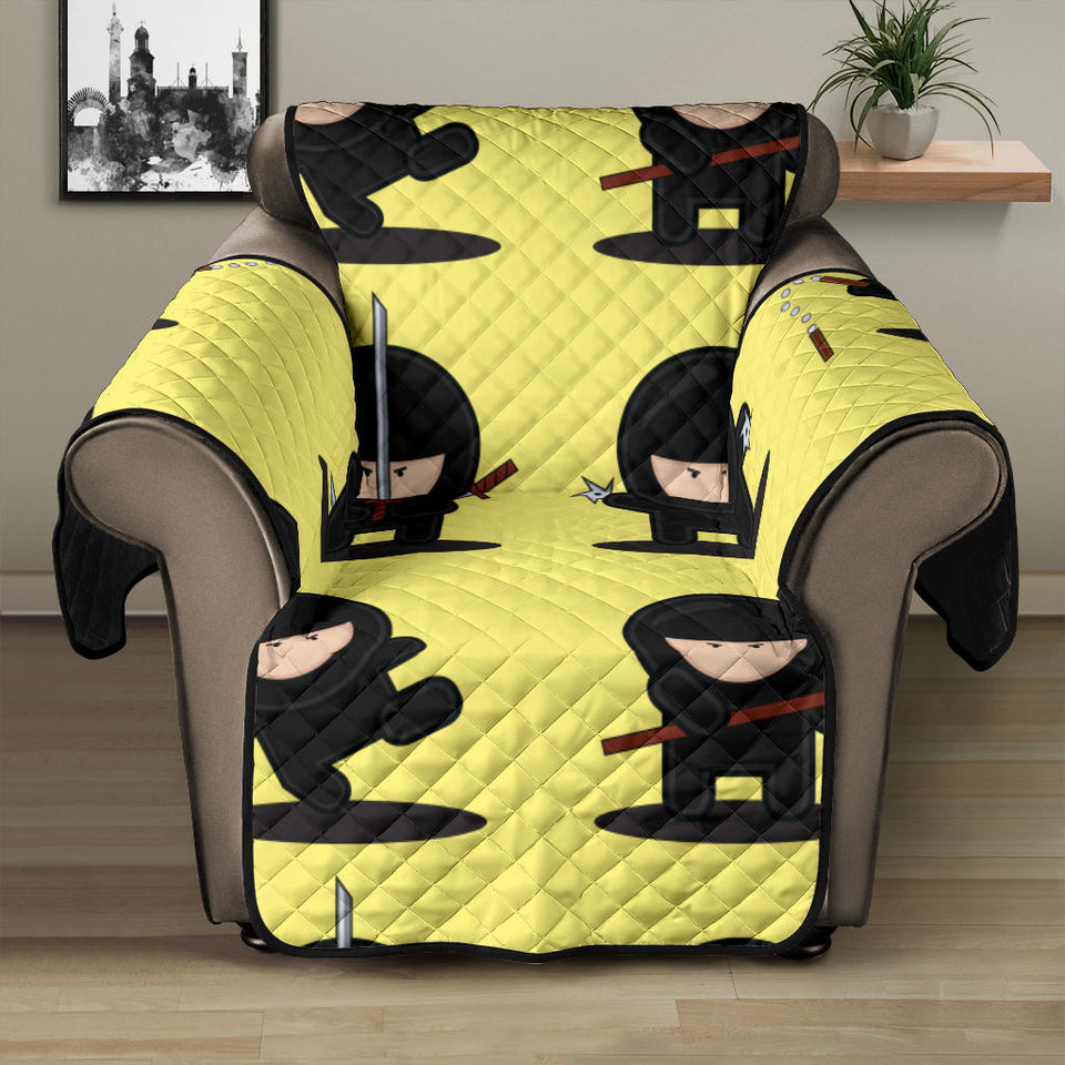 Cute ninja yellow background Recliner Cover Protector