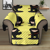 Cute ninja yellow background Recliner Cover Protector