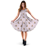 Yorkshire Terrier Pattern Print Design 02 Sleeveless Midi Dress