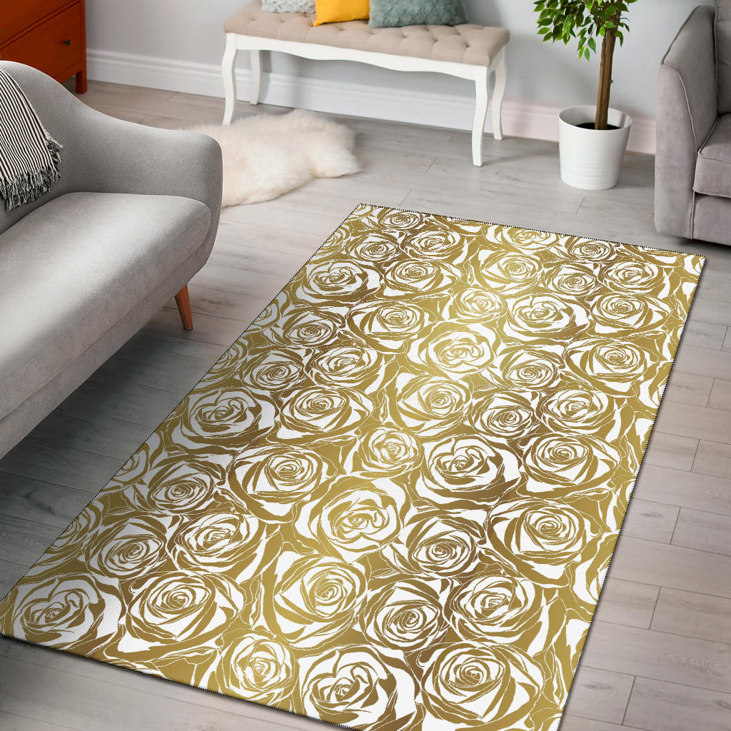 Rose Pattern Print Design 05 Area Rug