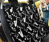 Saxophone Music Notes Treble Clef Black White Theme Dog Car Seat Covers