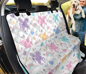 Colorful Unicorn Rainbow Heart Pattern Dog Car Seat Covers