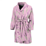 Lavender Pattern Pink Background Men'S Bathrobe