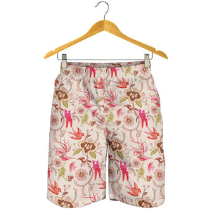 Swallow Pattern Print Design 01 Men Shorts