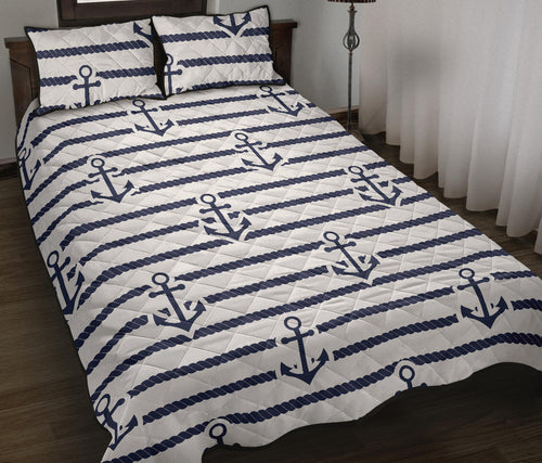 Anchor rope nautical  pattern Quilt Bed Set