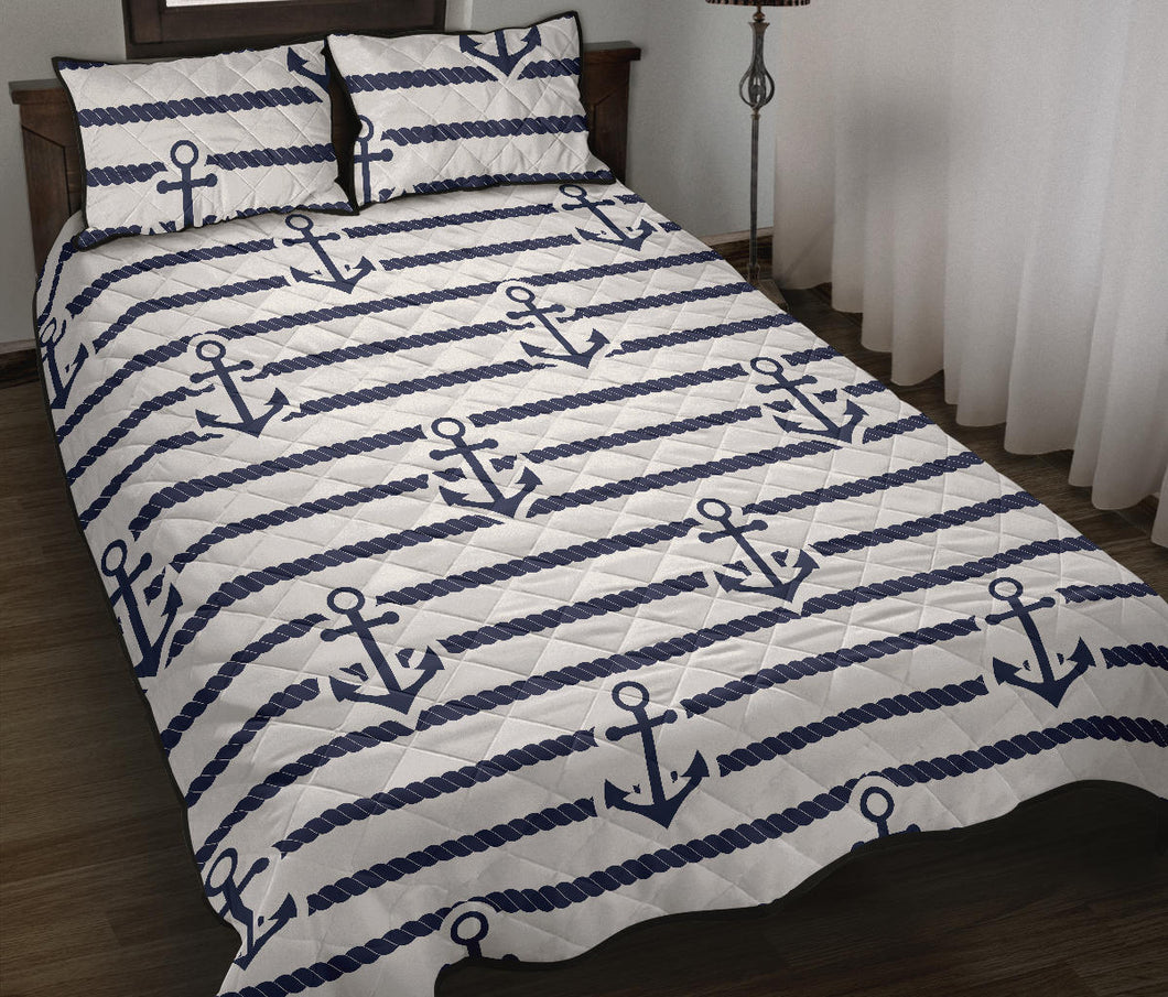 Anchor rope nautical  pattern Quilt Bed Set