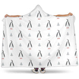 Penguin Pattern Hooded Blanket