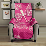 Beautiful dragonfly pink background Chair Cover Protector