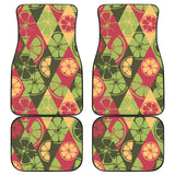 Cool Geometric Lime Pattern Front And Back Car Mats