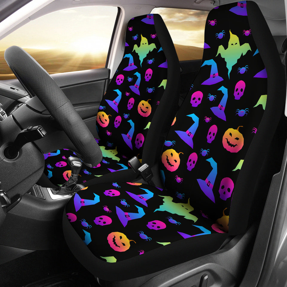 Colorful Halloween Background Universal Fit Car Seat Covers