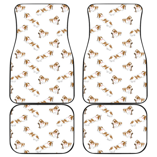 Jack Russel Pattern Print Design 04 Front and Back Car Mats