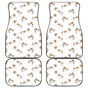 Jack Russel Pattern Print Design 04 Front and Back Car Mats