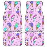 Cute Ice Cream Cone Animal Pattern Front And Back Car Mats