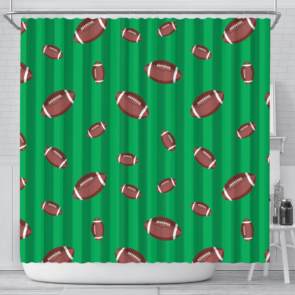 American Football Ball Field Background Shower Curtain Fulfilled In US