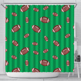 American Football Ball Field Background Shower Curtain Fulfilled In US