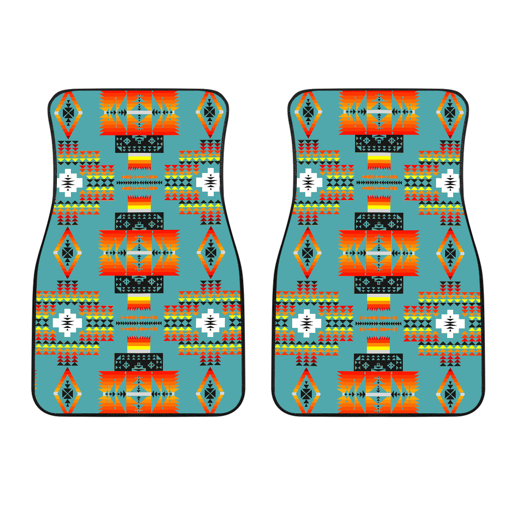 Seven Tribes Teal Front Car Mats (Set Of 2)