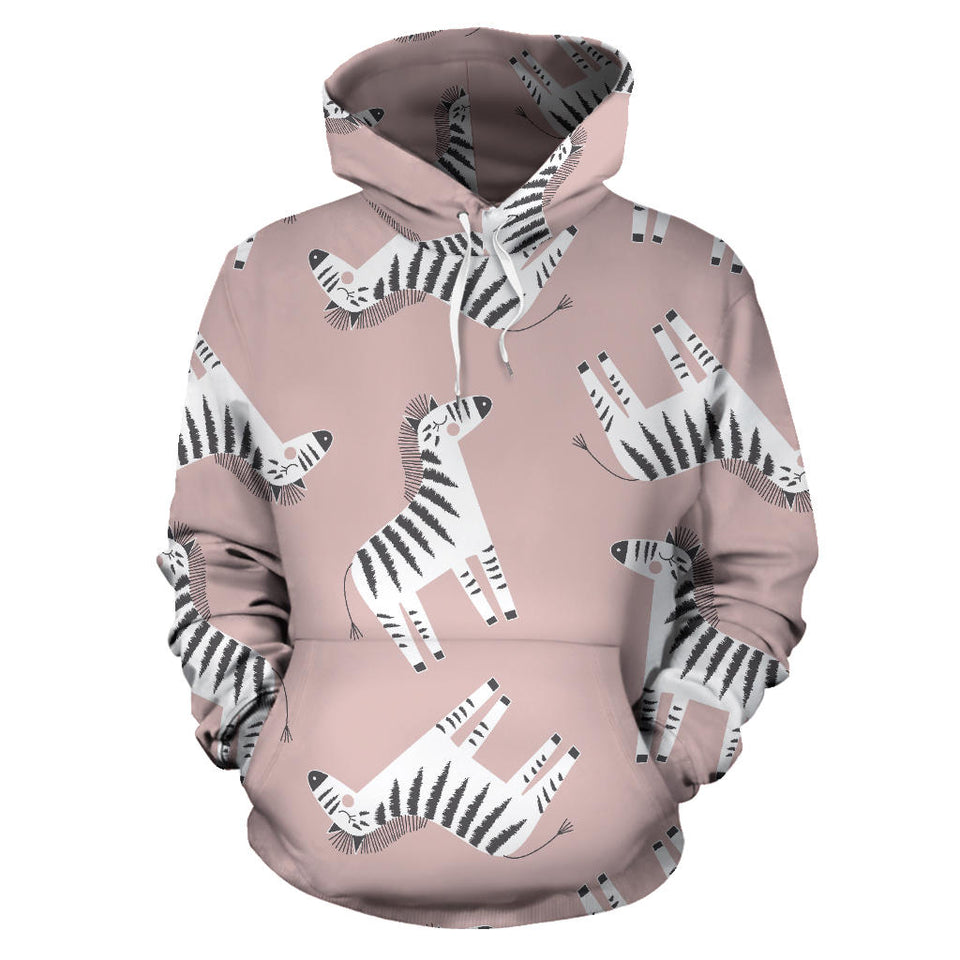 Cute Zebra Pattern Men Women Pullover Hoodie
