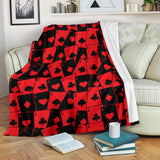 Casino Cards Suits Pattern Print Design 02 Premium Blanket