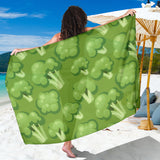 Broccoli Pattern Green Background Sarong