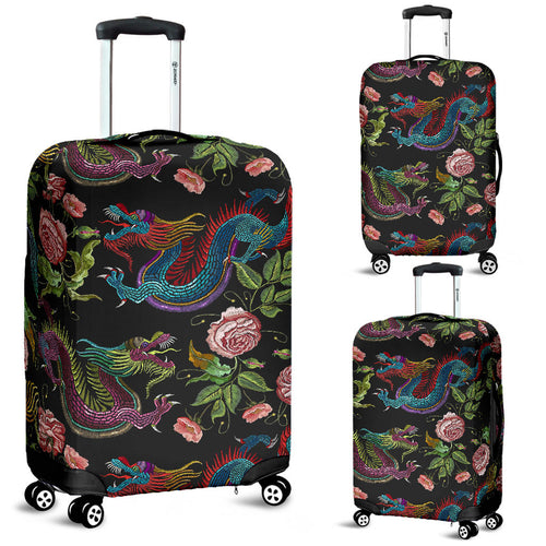 Dragons Flower Pattern Luggage Covers