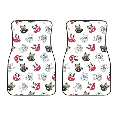 French Bulldog Cup Paw Pattern Front Car Mats