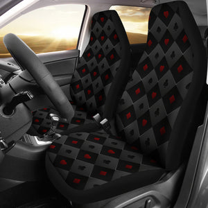 Casino Cards Suits Pattern Print Design 05 Universal Fit Car Seat Covers