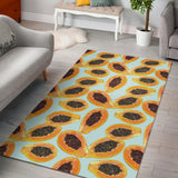 Watercolor Papaya Pattern Area Rug