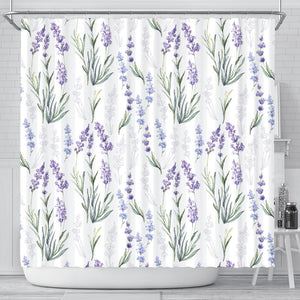 Hand Painting Watercolor Lavender Shower Curtain Fulfilled In US